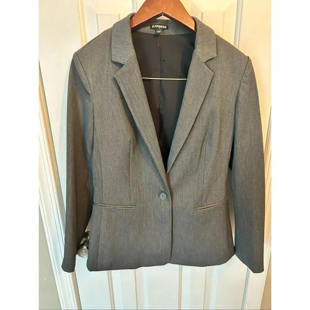 Express gray form fitting blazer size 10 work attire